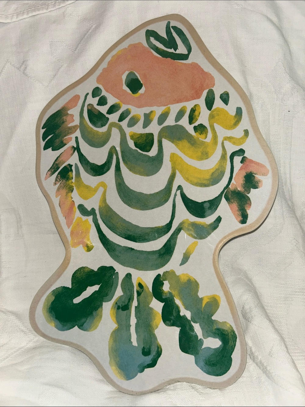 threshold, bamboo, melamine, fish, serving platter.  - Green, Yellow, Coral
